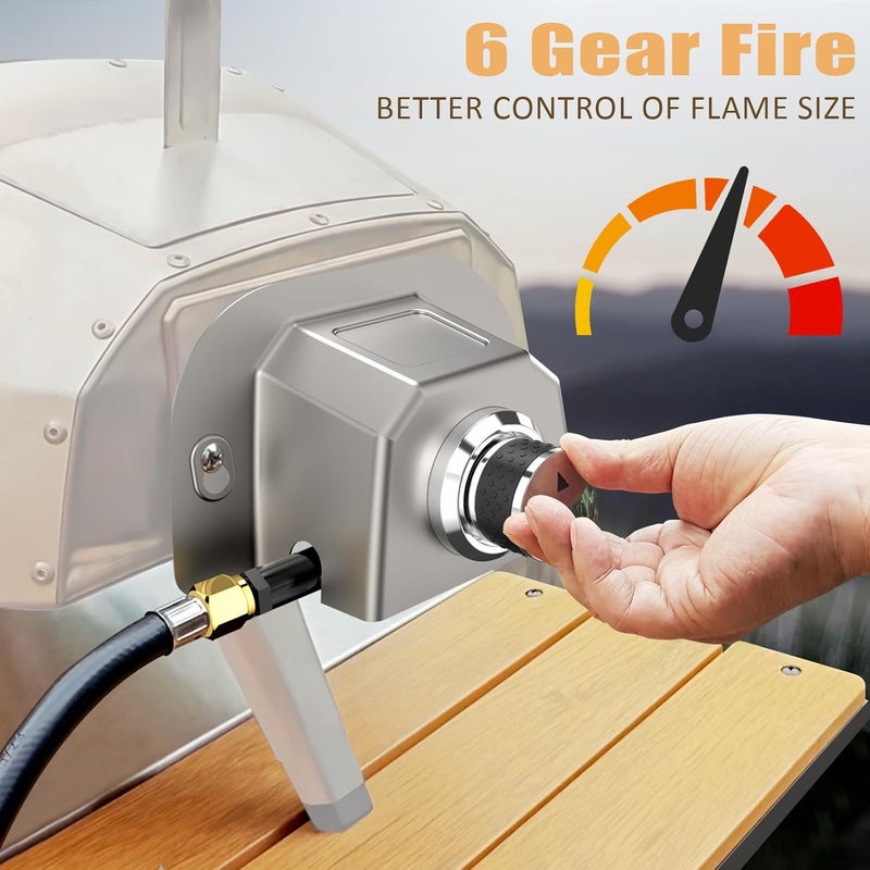 Utheer Gas Burner Attachment for Karu 12 / 12G / Karu 2 & Fyra 12 Pizza Ovens, No Assembly Propane Burner with Upgraded Electronic Ignition, Pizza Oven Accessories - Image 3